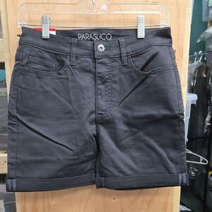 Parasuco Size 8 Charcoal Mid Rise Classic Fit Denim Shorts